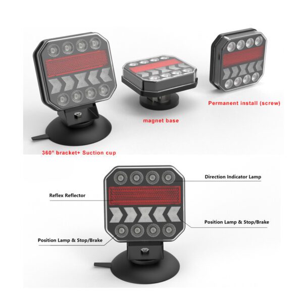 Adjustable Bracket Type C LED Wireless Trailer Light Kit Z-T46B-A (EU standards) - Image 6